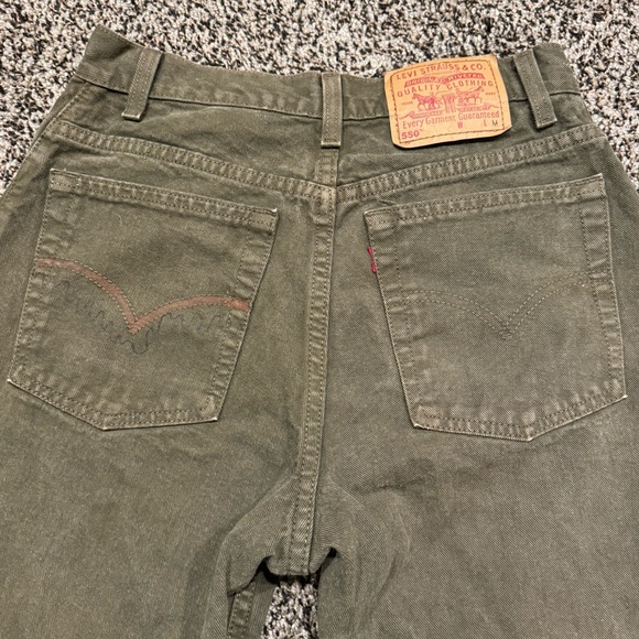 Levi's Denim - Vintage Levi 550 Green Denim Straight Leg Jeans 28”